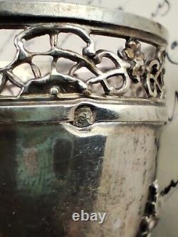 Old silver surname egg cup from the XIX century with hallmarks