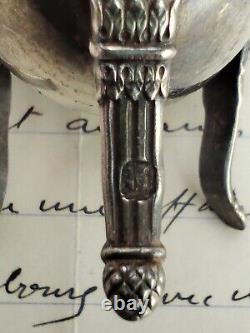 Old silver surname egg cup from the XIX century with hallmarks
