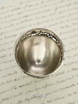 Old silver surname egg cup from the XIX century with hallmarks