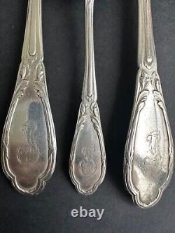 Old small large solid sterling silver spoon fork with Minerva mark
