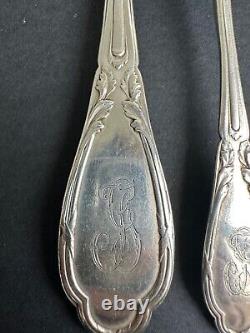 Old small large solid sterling silver spoon fork with Minerva mark
