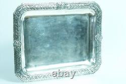 Old solid silver 19th century letter and business card tray by silversmith Compère 400g