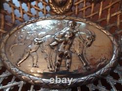 Old solid silver bowls angels cherubs goat