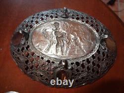 Old solid silver bowls angels cherubs goat