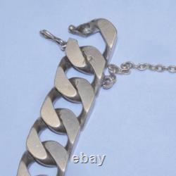 Old solid silver curb bracelet, crab hallmark, name SYLVIA D