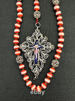 Old solid silver rosary