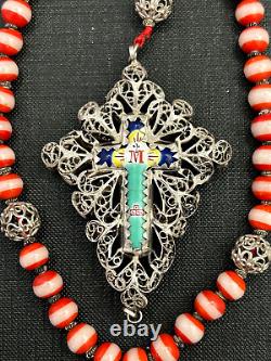 Old solid silver rosary