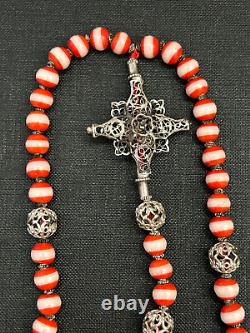 Old solid silver rosary