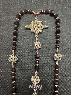 Old solid silver rosary