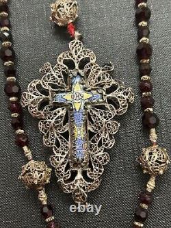 Old solid silver rosary