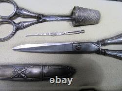 Old solid silver sewing kit
