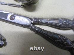 Old solid silver sewing kit