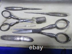 Old solid silver sewing kit