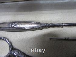 Old solid silver sewing kit