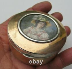 Old solid silver snuffbox, 127 g, miniature pop art antique snuff box