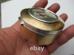 Old solid silver snuffbox, 127 g, miniature pop art antique snuff box