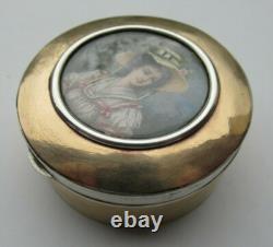 Old solid silver snuffbox, 127 g, miniature pop art antique snuff box