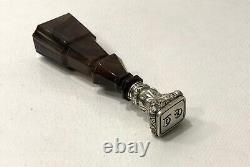 Old wax seal / agate and solid silver wax seal 8.5cm XIXth