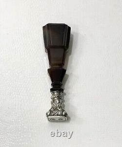 Old wax seal / agate and solid silver wax seal 8.5cm XIXth