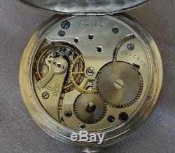 Omega Old Pocket Watch And Chain Sterling Silver (works)