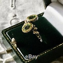 Original Old Ring Design Peridot Silver, Gold Finish