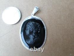 PENDANT-Cameo in antique glass paste-925 solid silver