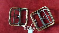 Pair Buckles Ancient Shoes Sterling Silver Vermeil See Poincons- Ref26785