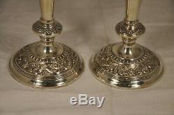 Pair Of Candlesticks Veterans Solid Silver Sterling Silver Candlesticks