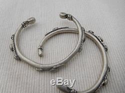 Pair Old Slave Bracelet Sterling Silver Vintage Africa Tuareg 72grs Bb37