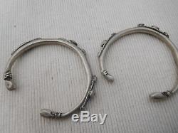 Pair Old Slave Bracelet Sterling Silver Vintage Africa Tuareg 72grs Bb37