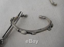 Pair Old Slave Bracelet Sterling Silver Vintage Africa Tuareg 72grs Bb37