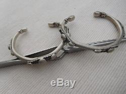 Pair Old Slave Bracelet Sterling Silver Vintage Africa Tuareg 72grs Bb37