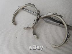 Pair Old Slave Bracelet Sterling Silver Vintage Africa Tuareg 72grs Bb37