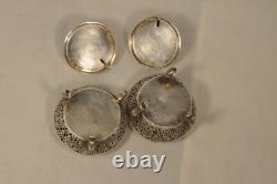 Pair of Antique Chinese Silver Salt Cellars