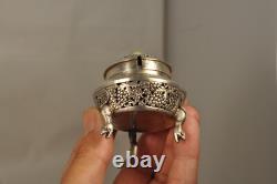 Pair of Antique Chinese Silver Salt Cellars