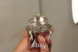 Pair of Antique Chinese Silver Salt Cellars
