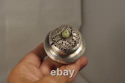 Pair of Antique Chinese Silver Salt Cellars