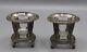 Pair Of Antique Crystal And Solid Silver Salt Cellars With Vieillard Empire Decor Mounts