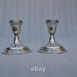 Pair of Solid Silver 835 Candle Holders Netherlands Holland 1967 Antique Vintage Candle Holders
