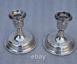 Pair of Solid Silver 835 Candle Holders Netherlands Holland 1967 Antique Vintage Candle Holders