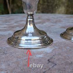 Pair of Solid Silver 835 Candle Holders Netherlands Holland 1967 Antique Vintage Candle Holders