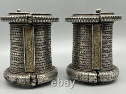 Pair of ancient bracelets in solid silver, antique style 606 grams Sindhi