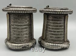 Pair of ancient bracelets in solid silver, antique style 606 grams Sindhi