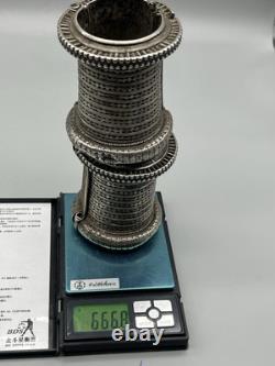 Pair of ancient bracelets in solid silver, antique style 606 grams Sindhi