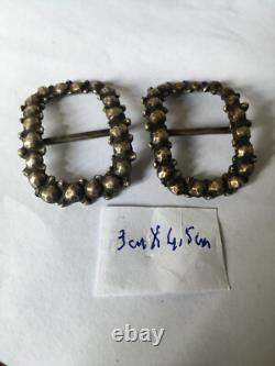 Pair of large antique shoe buckles in solid silver