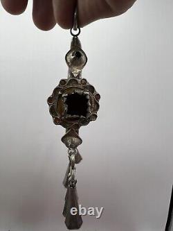 Pair of solid silver Berber Kabyle earrings from the Middle Atlas, ancient