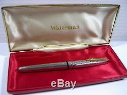 Pen Waterman Cf Sterling Silver Golden Pen 18c Old Collection Around 1950