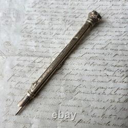 Pencil Holder Fountain Pen Large SILVER Pencil Agate Seal Antique Late 18th Century