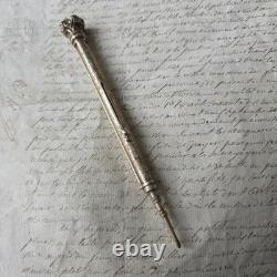 Pencil Holder Fountain Pen Large SILVER Pencil Agate Seal Antique Late 18th Century