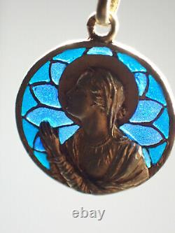 Pendant Antique Enamel Silver Day Pendant Vermeil Yellow Gold Late 19th Century